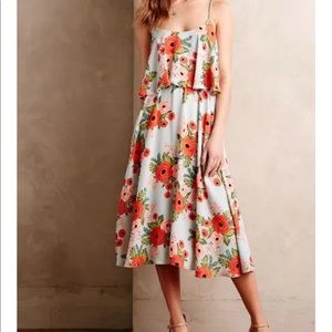 Anthropologie Paper Crown + Rifle Paper Co Poppy Fields Dress